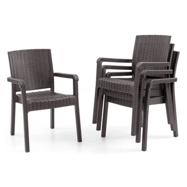Evdemo King 4'lü Rattan Bahçe Sandalyesi - Görsel 2