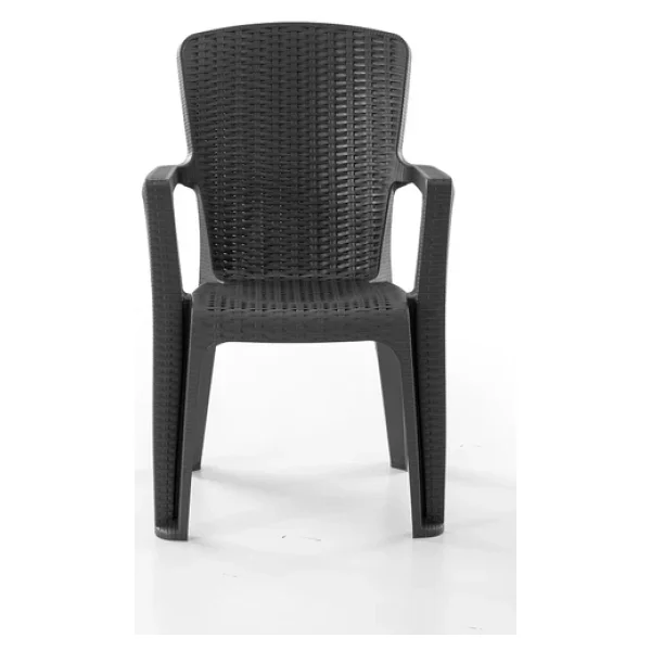 Evdemo Side 2'li Rattan Sandalye Siyah - Görsel 2