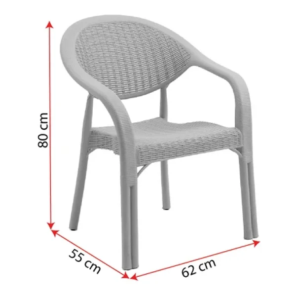 Evdemo Bamboo 4'lü Rattan Bahçe Sandalyesi - Görsel 5