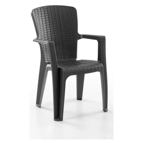 Evdemo Side 2'li Rattan Sandalye Siyah - Görsel 3