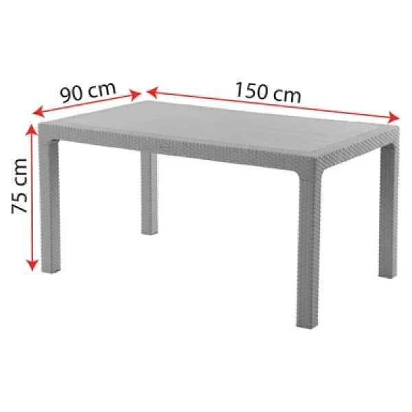 Evdemo Rattan 90x150 Cm Bahçe Masası - Görsel 4