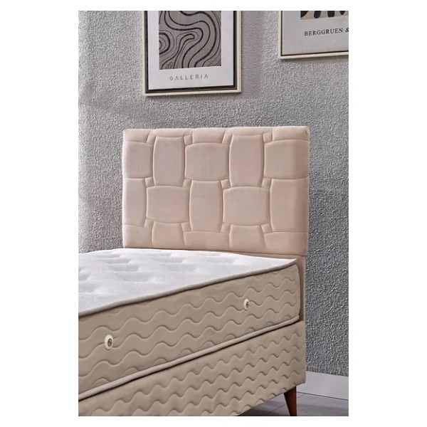 Evdemo Vizyon Tek Kişilik Baza Başlık Set Krem 90x190 - Görsel 5