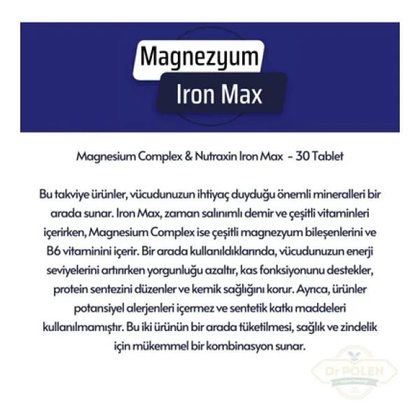 Nutraxin Magnezyum Complex 60 Tablet 125 Mg & Nutraxin Iron Max 17 Mg - Görsel 6