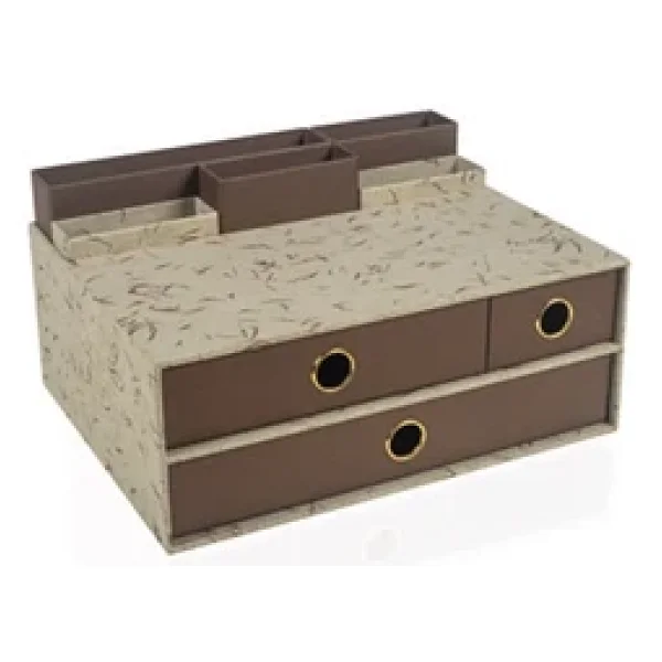Gıpta Masa Üstü Organizer Set Dodder Cream 3 Çekmeceli Multi Org1591 - Görsel 3