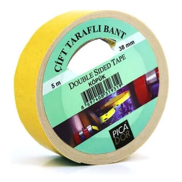 Picador Çift Taraflı Pe Köpük Bant Hotmelt Asma Bandı 38mm X 5mt 4301 Kn004 (2 Li Paket) - Görsel 3