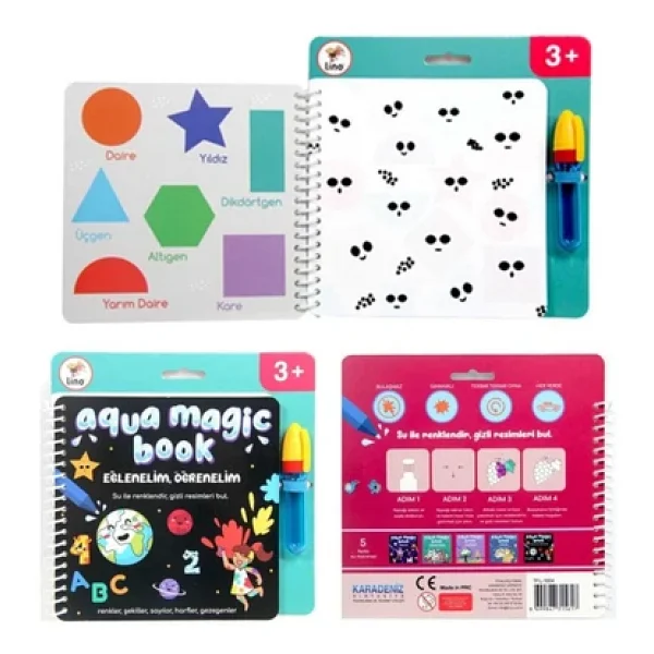 Lino Aqua Magic Eğlenelim Öğrenelim Sihirli Boyama Kitabı - Kolektif - Görsel 4