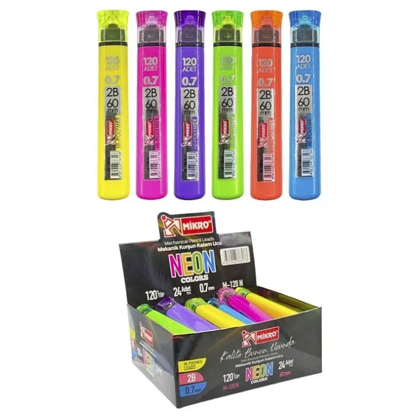 Mikro Min 60 Mm Neon 120 Li 0.7 Mm Versatil Kalem Ucu M-120n (24 Tüp) - Görsel 3