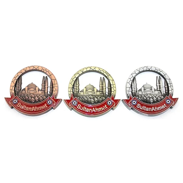 İstanbul Temalı Metal Magnet Sultanahmet Yuvarlak Tasarımlı - Görsel 4