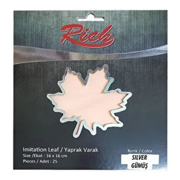 Rich Yaprak Varak Gümüş 16x16cm Ypv-025-002 - Görsel 3