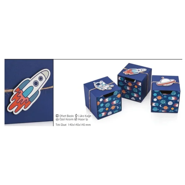 Gıpta Space Küp Çekmeceli 6 Lı Hediye Kutusu Seti Bx8912 - Görsel 2