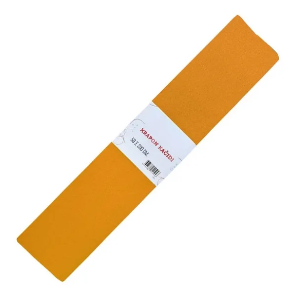 Gıpta Renkli Krapon Kağıdı 50cm X 2mt Turuncu (10 Lu Paket) 9128 - Görsel 3