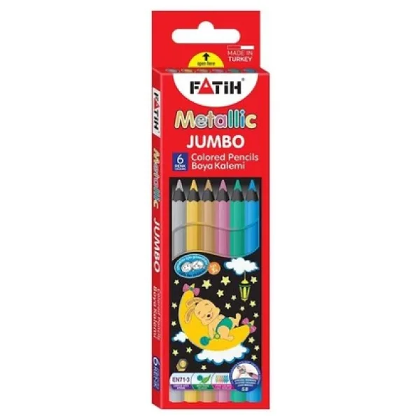 Fatih Tam Boy Metalik 6'lı Jumbo Kuru Boya Seti - Görsel 5