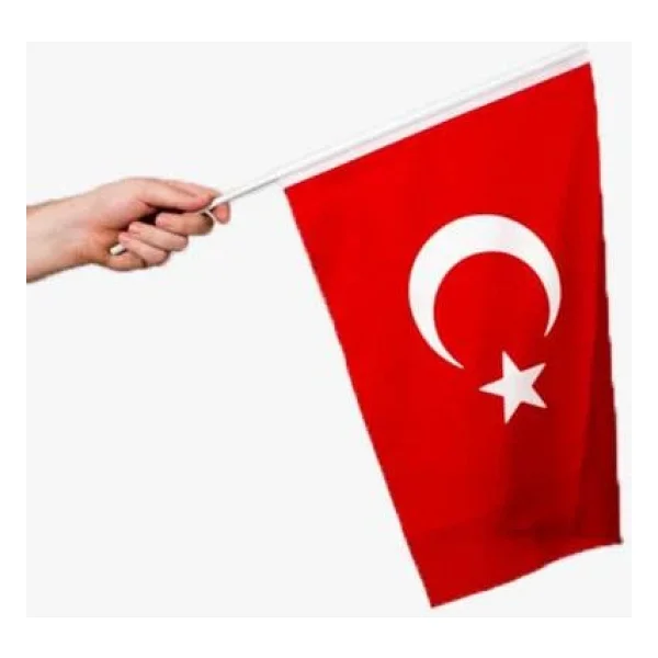 Vatan Vt226 Bez Türk Bayrağı Sopalı 30x45cm (10 Lu Paket) - Görsel 4