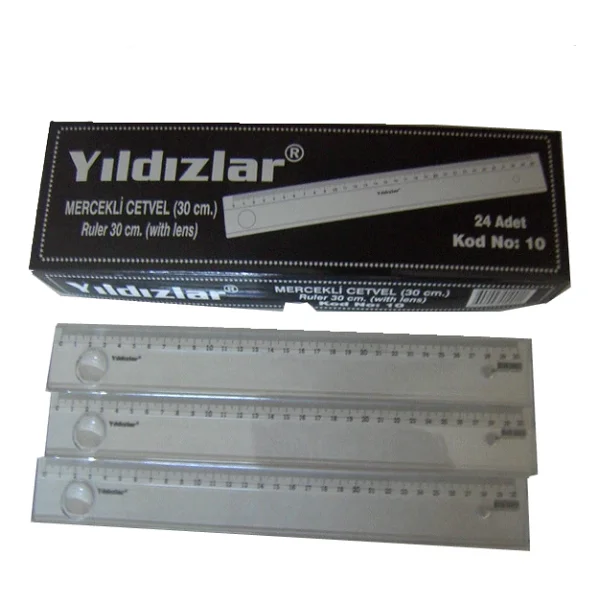 Yıldızlar Kod:010 Mercekli Cetvel Plastik 30 Cm - Görsel 3