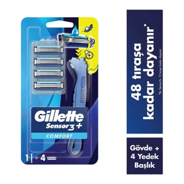 Gillette Sensor3+ Comfort 4 Başlıklı Tıraş Bıçağı - Görsel 4