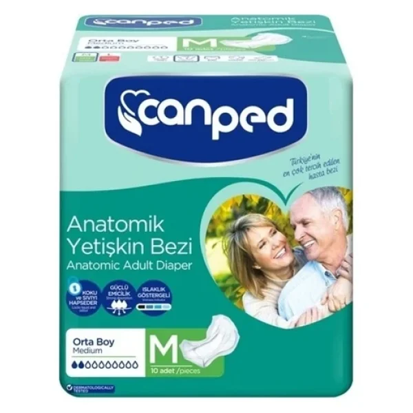 Canped Anatomik Orta Boy M 10'lu Hasta Bezi - Görsel 5