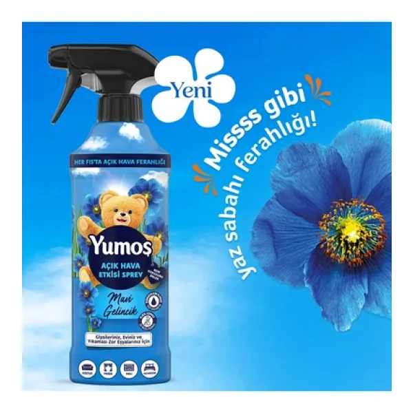Yumoş Açık Hava Etkisi Mavi Gelincik Yıkaması Zor Eşyalar İçin Sprey 430 Ml 2'li - Görsel 5