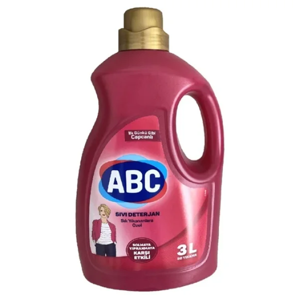 Abc Sık Yıkanan Çamaşırlara Özel Solmaya Yıpranmaya Karşı Sıvı Deterjan 3000 Ml X 4 Adet - Görsel 3