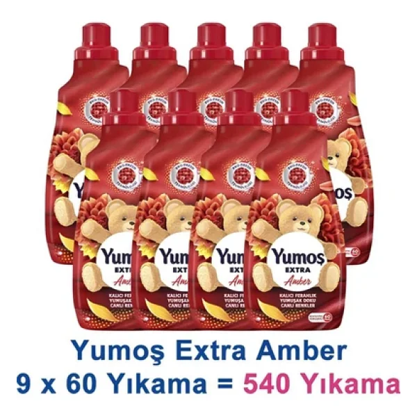 Yumoş Extra Amber Yumuşatıcı 60 Yıkama 1.44 Lt 9'lu - Görsel 3