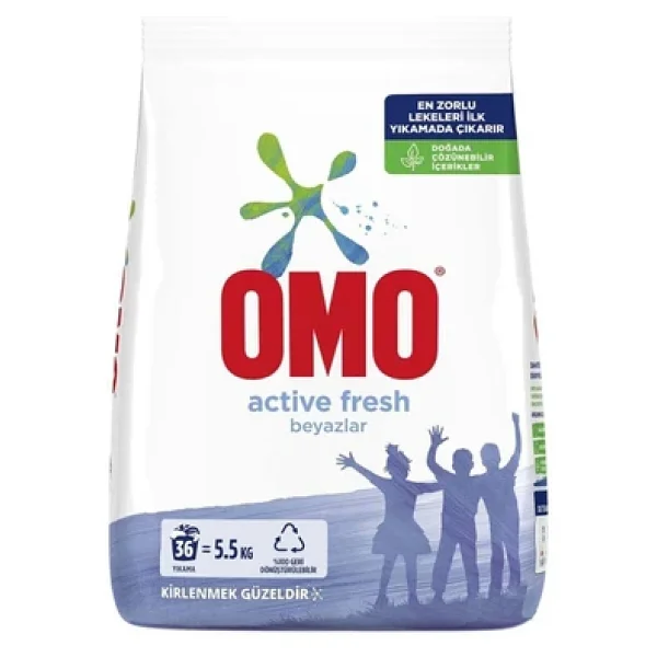 Omo Active Fresh Beyazlar İçin 5.5 Kg Toz Deterjan - Görsel 7