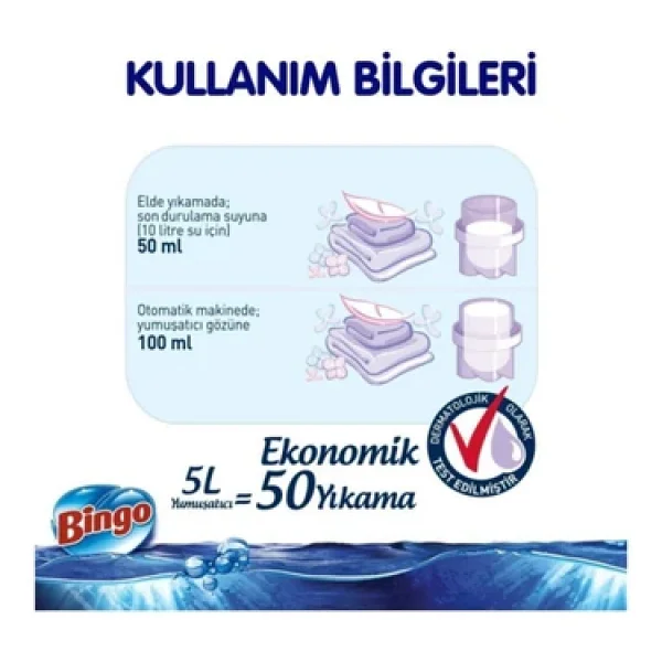 Bingo Soft Gülpembe Yumuşatıcı 50 Yıkama 5 Lt 4'lü - Görsel 6