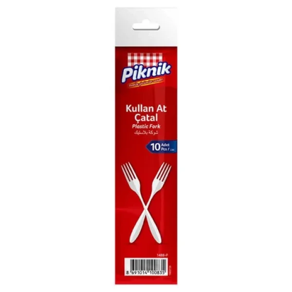 Piknik P-1488 10'lu Paket Plastik Çatal - Görsel 3