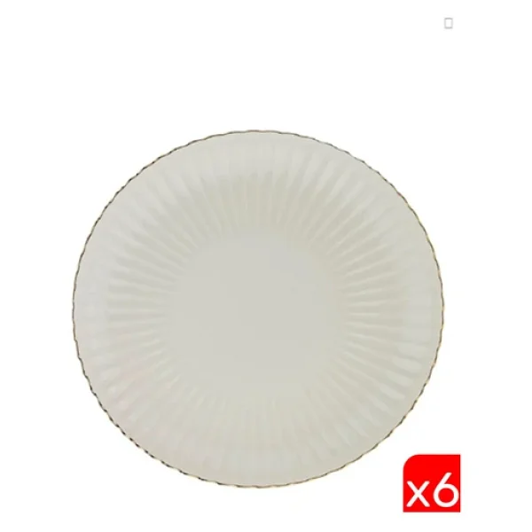 Kütahya Porselen Bone Luz Gold Fileli 27 Cm 6'lı Servis Tabağı - Görsel 6