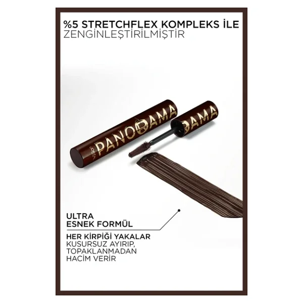 L'oreal Paris Panorama Chromatic Hacim Veren Brun Leather Maskara - Görsel 8