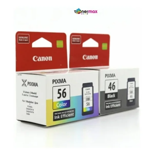 Canon Pg-46 Renkli + Cl 56 Siyah 2'li Kartuş Seti - Görsel 5