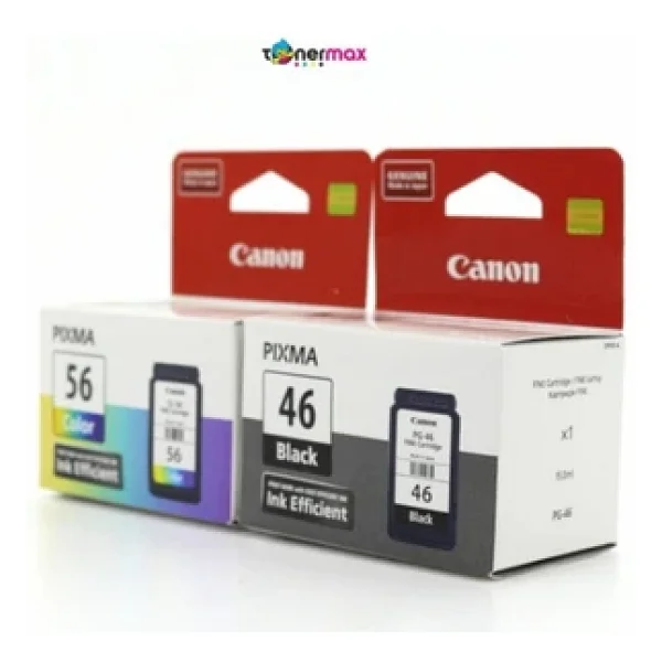 Canon Pg-46 Renkli + Cl 56 Siyah 2'li Kartuş Seti - Görsel 6