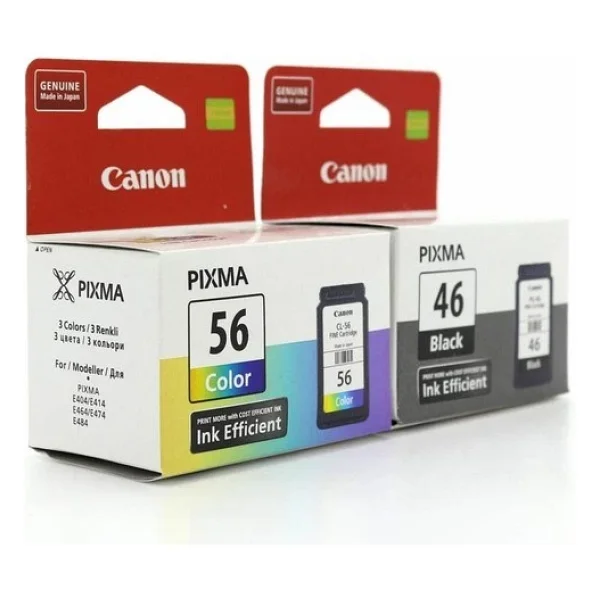 Canon Pg-46 Renkli + Cl 56 Siyah 2'li Kartuş Seti - Görsel 3