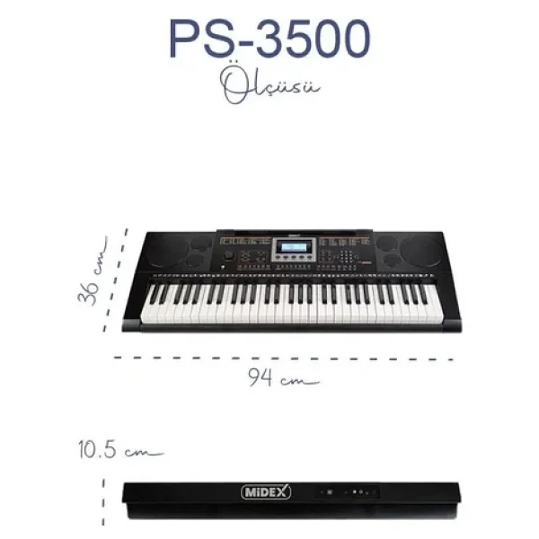 Midex Ps-3500 Tuş Hassasiyetli 61 Tuşlu Org - Görsel 4