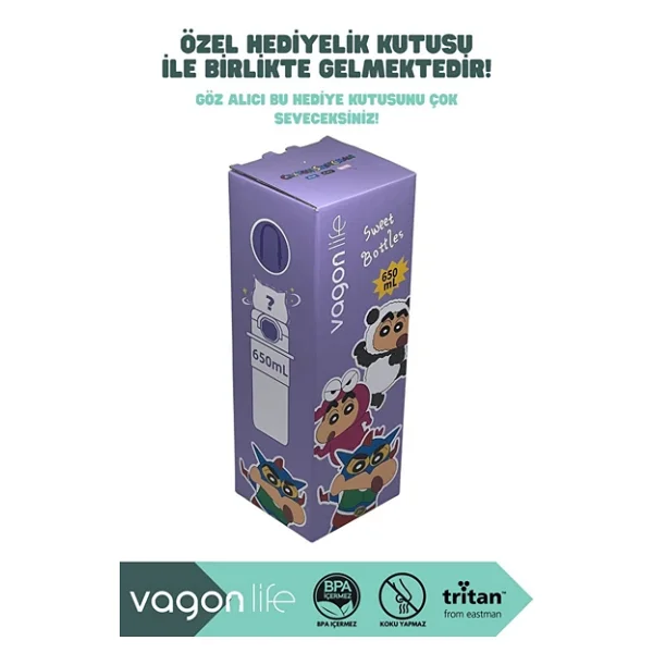 Vagonlife Vgn10016 Pembe 500 Ml Askılı Pipetli Matara - Görsel 4