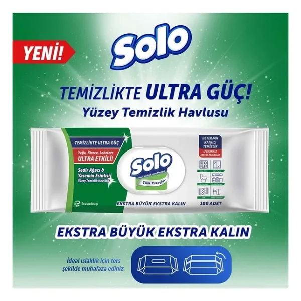 Solo Sedir Ağacı & Yasemin Esintisi Yüzey Temizlik Havlusu 100 Yaprak - Görsel 9