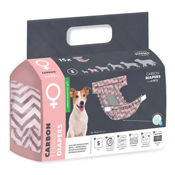 M-Pets M Pets Carbonlu Dıapers Dişi Köpekler İçin Külot (S) 15li - Görsel 3