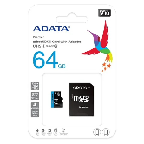 Adata Premier Ausdx64guıcl10a1-Ra1 Class 10 Uhs-I V10 64 GB Hafıza Kartı - Görsel 2