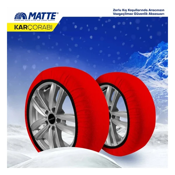 Matte 185/60 R15 Lastik İçin Kar Çorabı M - Görsel 5