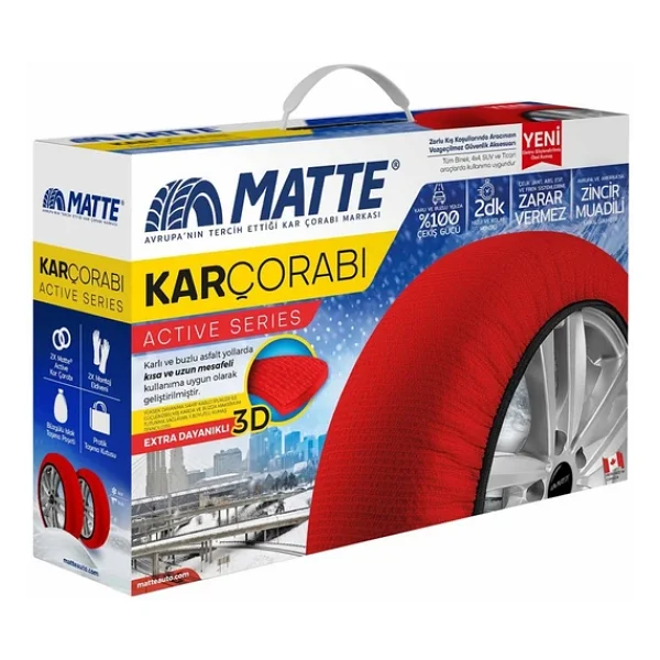 Matte 185/60 R15 Lastik İçin Kar Çorabı M - Görsel 4