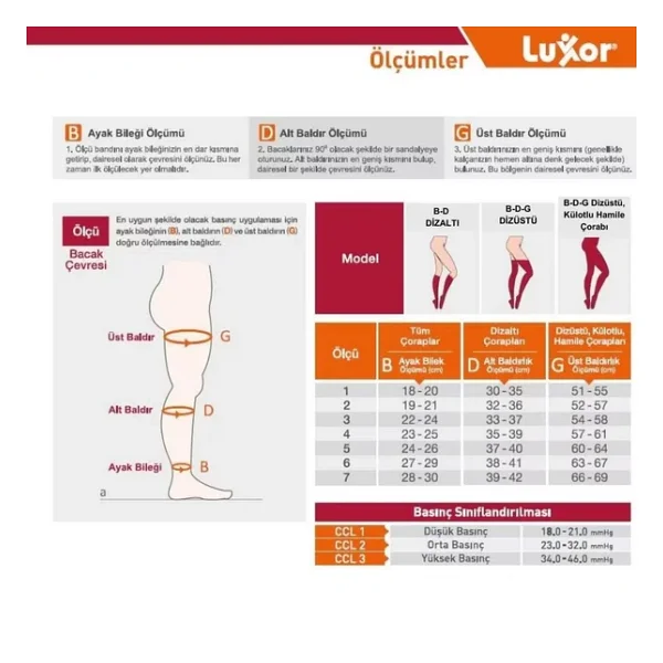 Luxvaris 808 Varis Çorabı Diz Altı Burnu Açık Orta Basınç Ten Rengi No 1 (37368) - Görsel 2