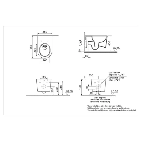Vitra Nest 7870b403-0090 Quantumflush Asma Klozet - Görsel 6