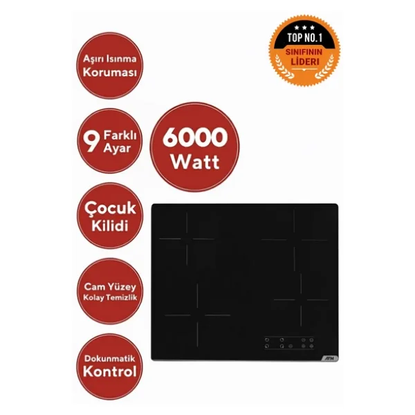 Afm Tech Hira Elektrikli Vitroseramik Turbo Beyaz Dijital Ankastre Set ( Fm3301 + V6-04 + Fm7701) - Görsel 3