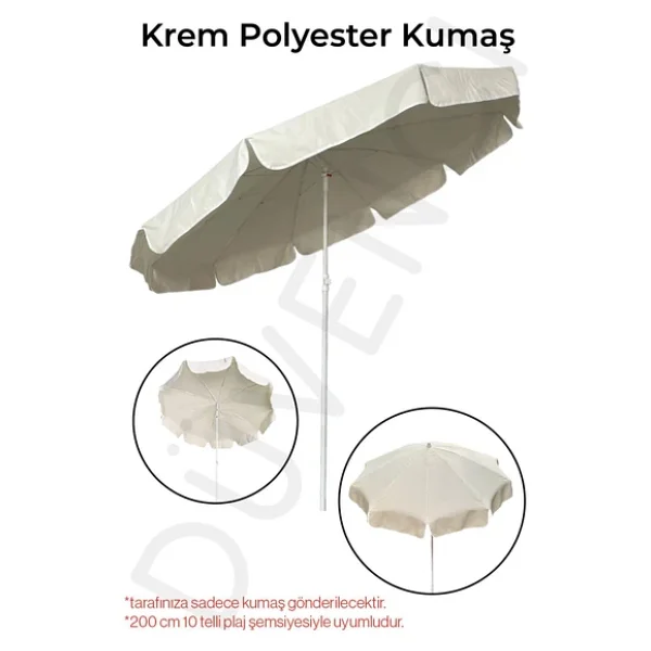 Plaj Şemsiyesi Uyumlu 200/10 Krem Polyester Kumaş - Görsel 2
