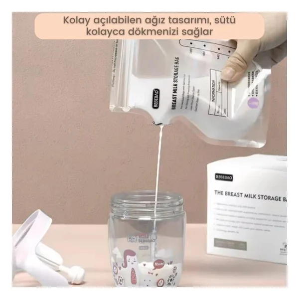 Bebebao 200 Ml 10'lu Anne Sütü Saklama Poşeti 5 Adet - Görsel 7