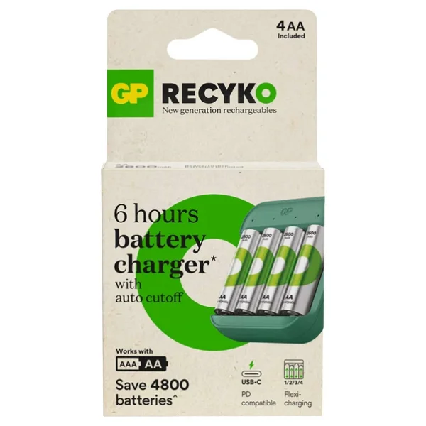 Gp Recyko B423 Pil Şarj Aleti + 2600 mAh 4'lü Şarjlı Aa Kalem Pil - Görsel 3