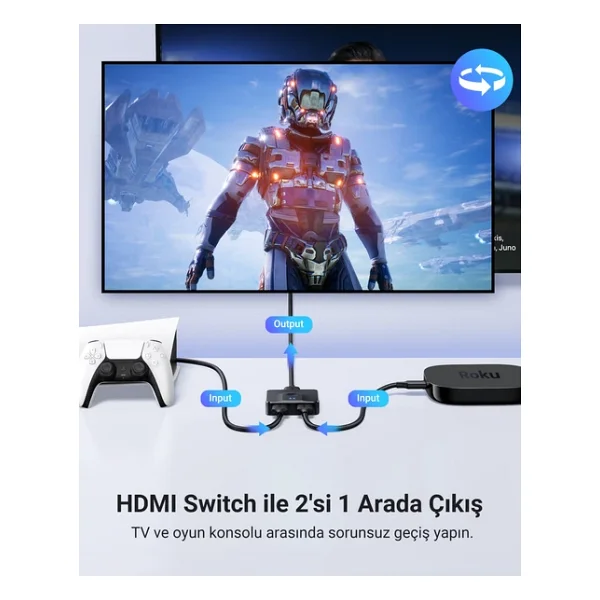Ugreen 50966 1 Giriş 2 Çıkış 4K Hdmı Switch - Görsel 6