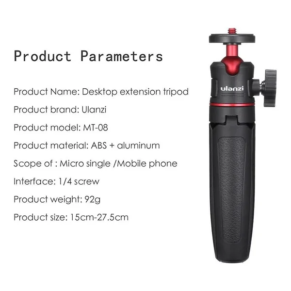 Ulanzi Mt-08 Mini Ayarlanabilir Masaüstü Tripod - Görsel 4
