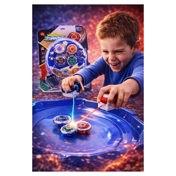 Metal Fusion Tornado Clash 5d Arenalı 4'lü Beyblade Oyuncak Seti Çift Fırlatıcılı Set - Görsel 5