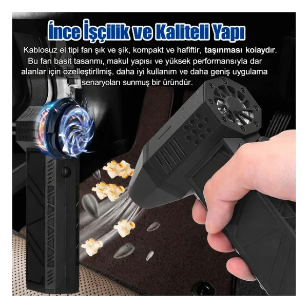 Unichrome Mini Turbo Jet Fan Turbo Şiddetli Fan 130000rpm Yüksek Hızlı Güçlü Jet Fan Üfleyici 2 Adet Başlık - Görsel 5