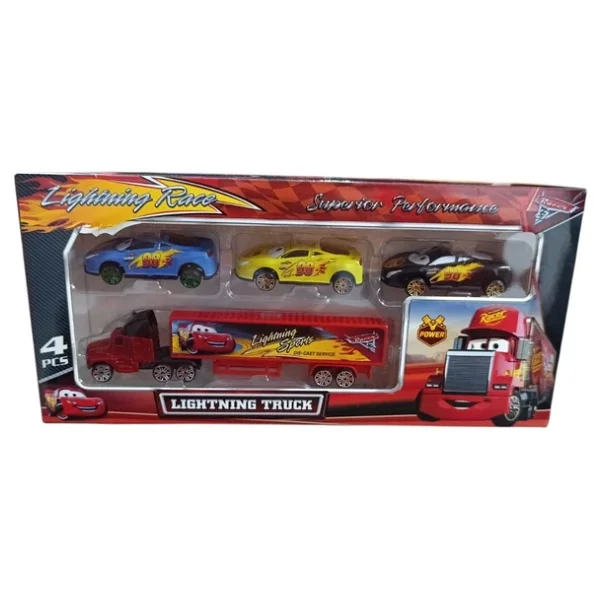 Toysan Tır Seti 4'lü Metal Arabalı Spr-50-Siyah-Mavi-Sarı - Görsel 3