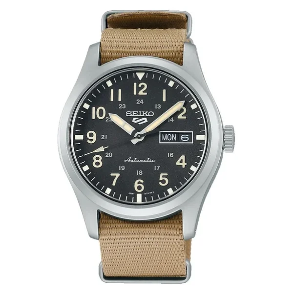 Seiko 5 Sports Field SRPG35 Kumaş Kordon Camel Erkek Kol Saati - Görsel 4